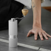 Mhw-3Bomber Racing M1- Manual Coffee Grinder Titanium Plated Burr- Silver Maple Handle